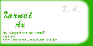 kornel ax business card